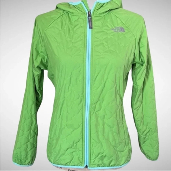 THE NORTH FACE Girls Green Quilted Hooded Jacket‎ | EUC - Picture 1 of 8
